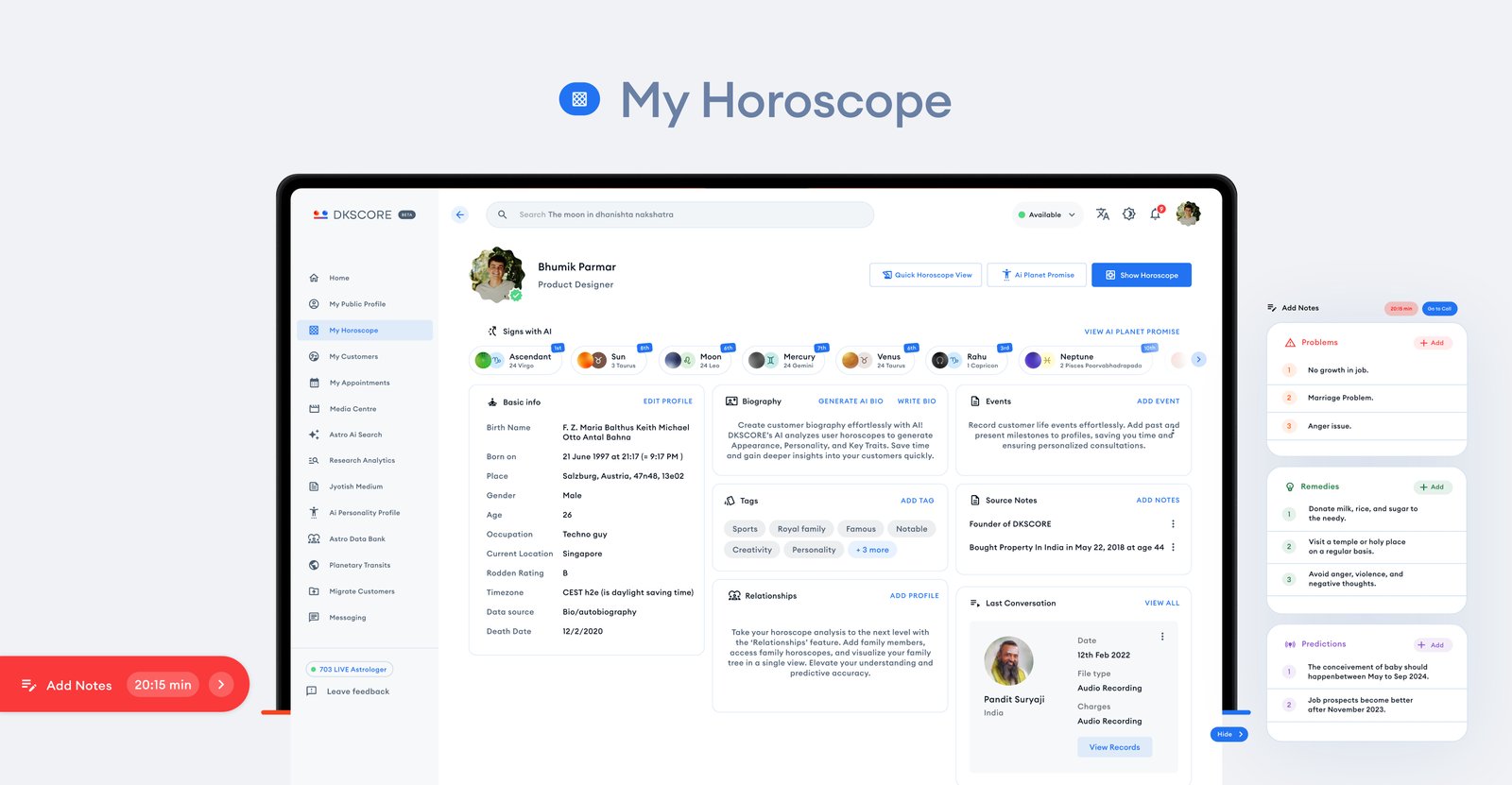 DKSCORE – A New Dimension of Astrology, Designed by Kaarigari Labs