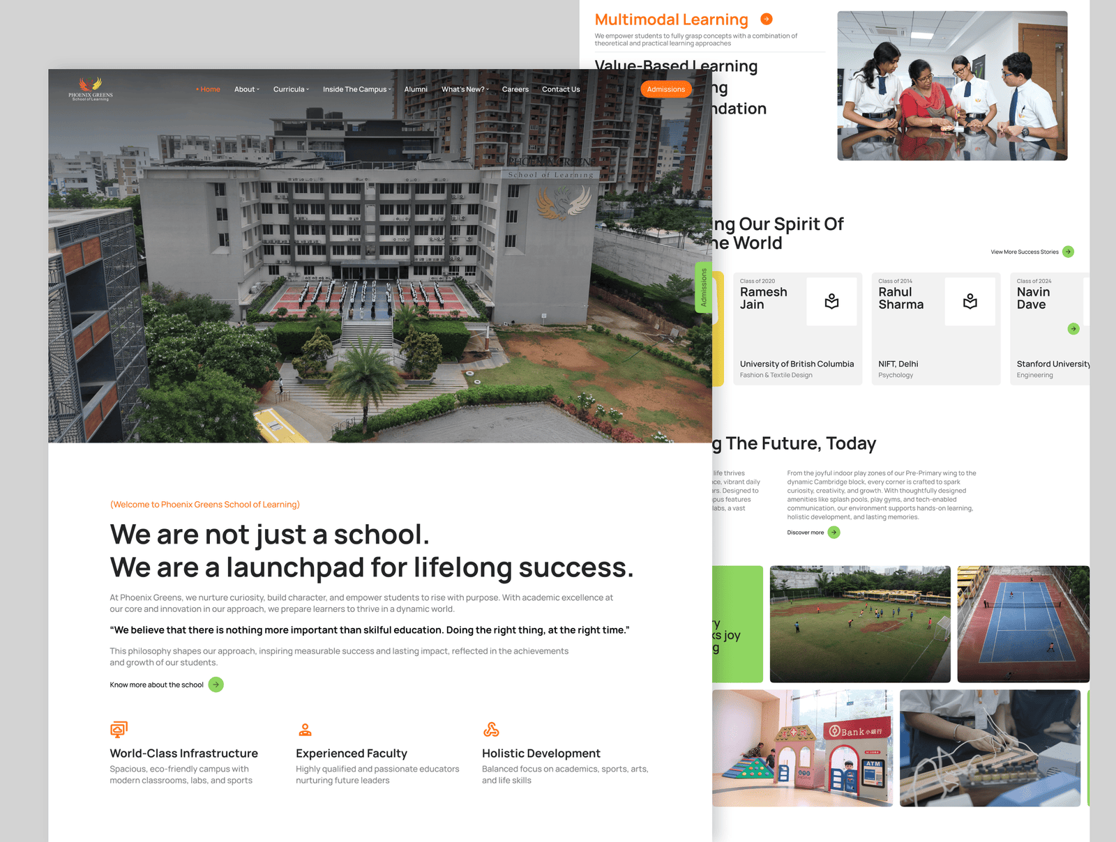 A modern, responsive website design created by Kaarigari Labs for Phoenix Greens School of Learning. The visuals highlight a premium, user-friendly interface that enhances digital communication and showcases the school’s excellence in education. Crafted with clean design aesthetics, intuitive navigation, and mobile-first approach for seamless user experience.