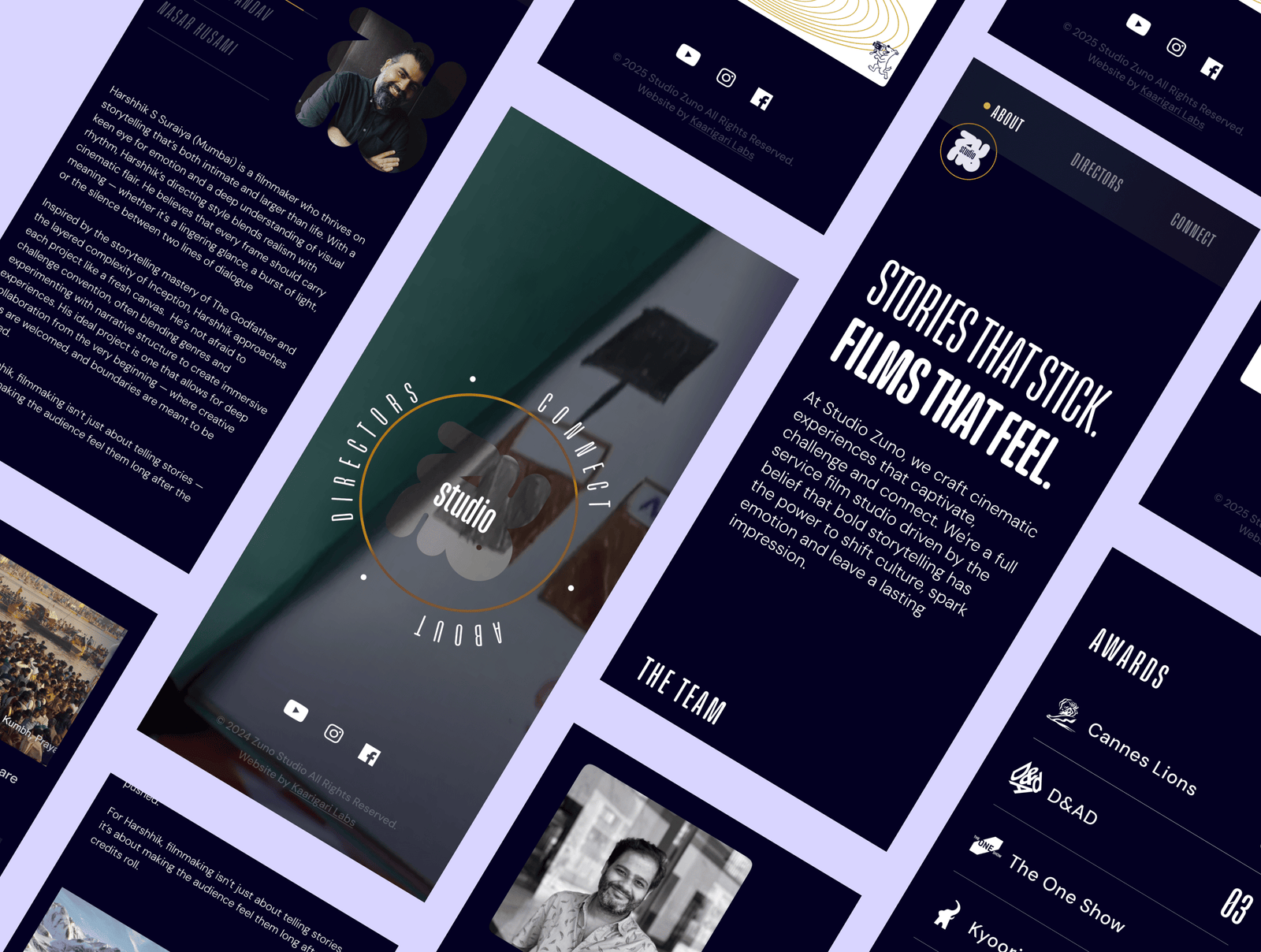 Studio Zuno website redesign by Kaarigari Labs — a premium web design and development project crafted for a leading film and post-production studio, focusing on clean UI, cinematic visuals, and seamless user experience