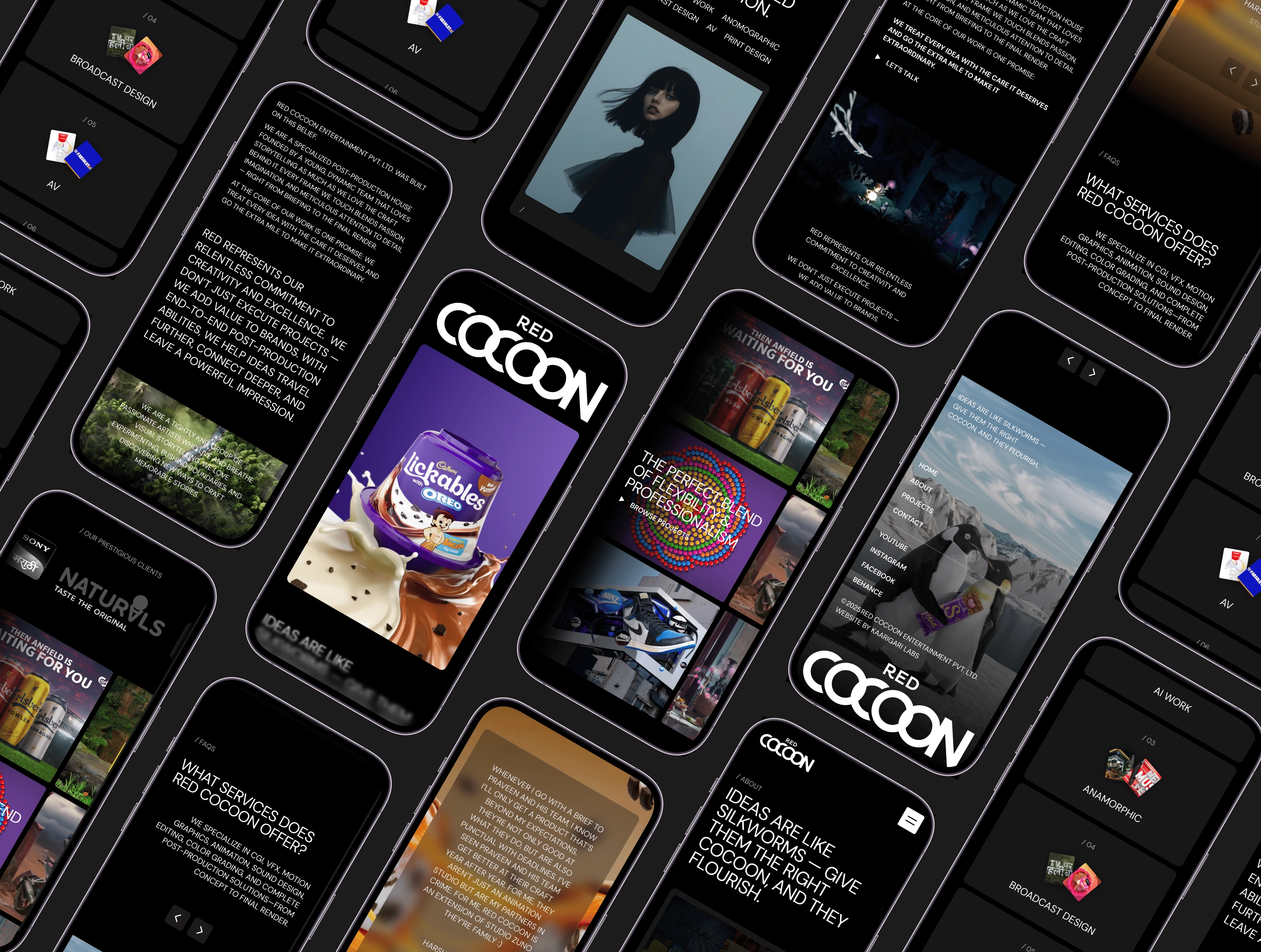 Creative studio website layout designed by Kaarigari Labs